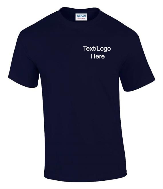 Personalised Custom Printed Crew Neck T-Shirt Work Wear Uniform Event Text Logo