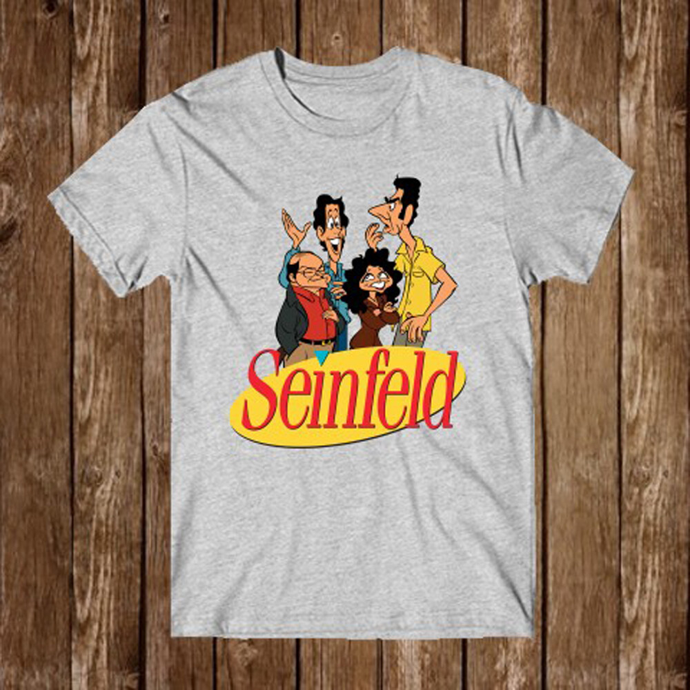 Seinfeld Cartoon Cast Men’s Grey T-Shirt Size S-5XL