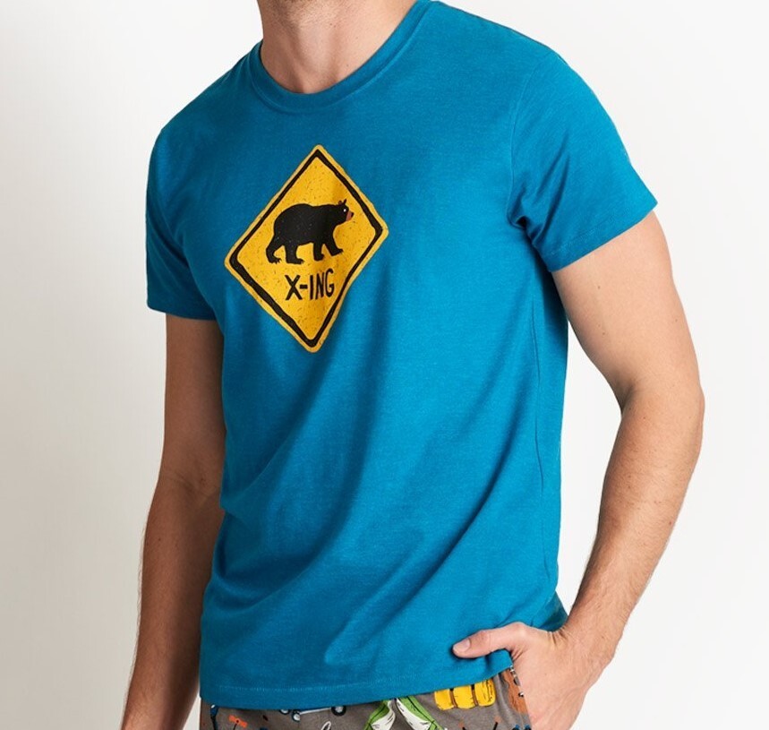 NEW Little Blue House by Hatley Men Bear X-Ing Sleep Shirt Medium