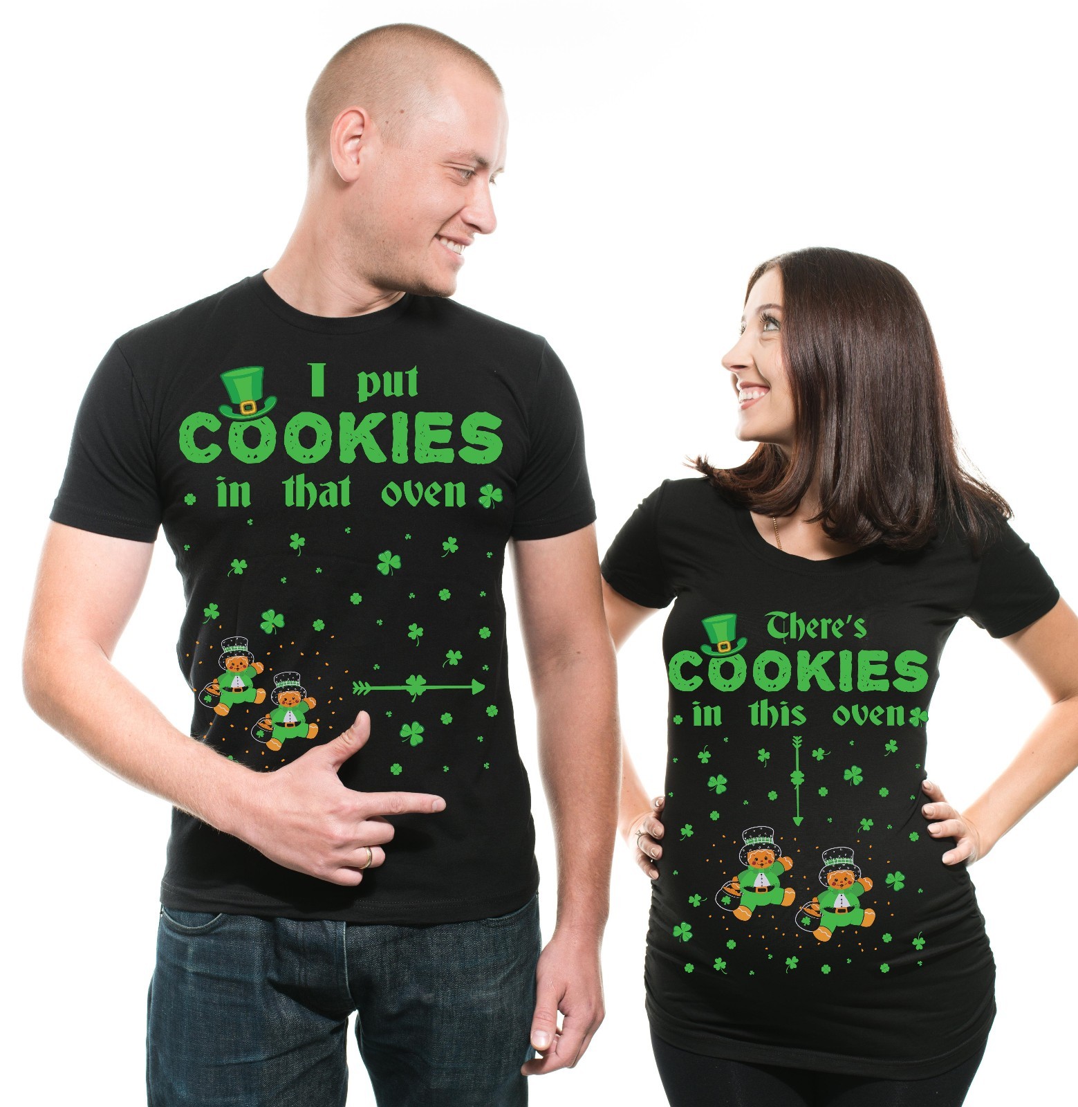 Maternity T-Shirt ST Patrick’s Day Pregnancy Top Twins Dad Mom Maternity Shirts