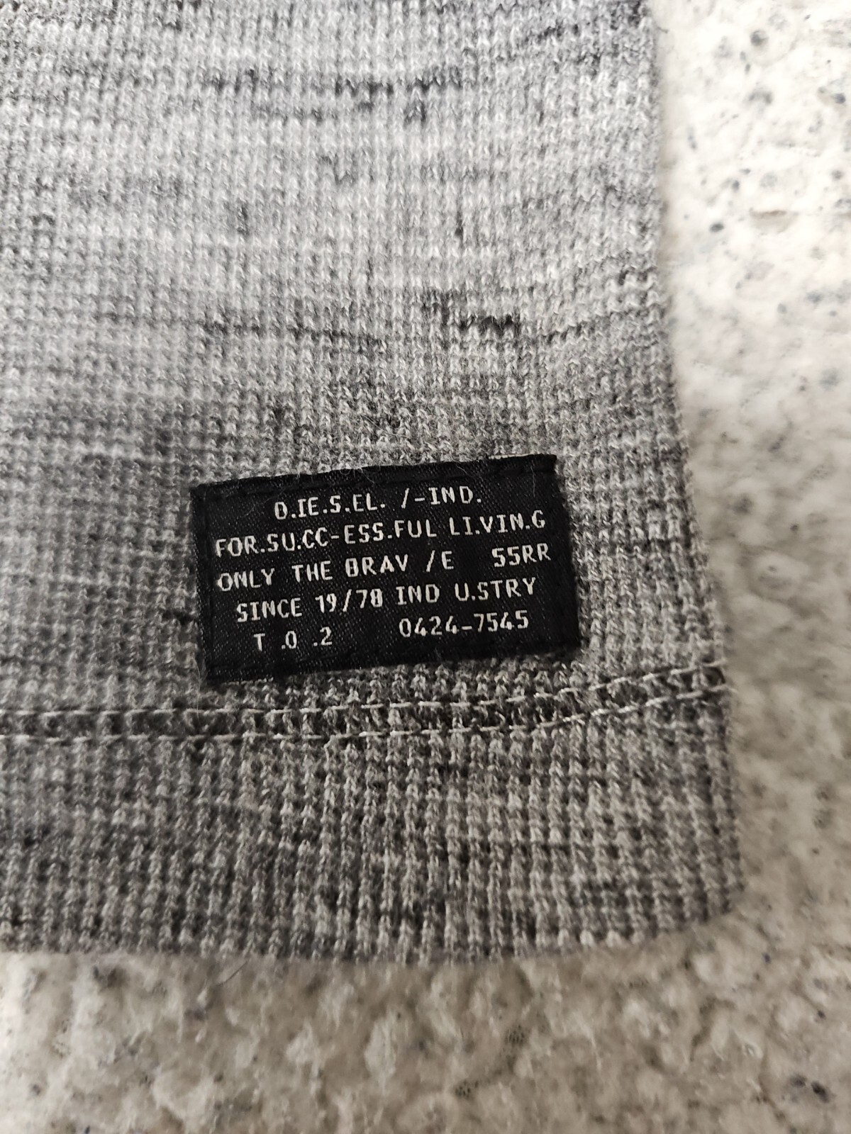Diesel Industry Henley Stitched Nobel Gray Woven Long Sleeve Shirt SZ Large