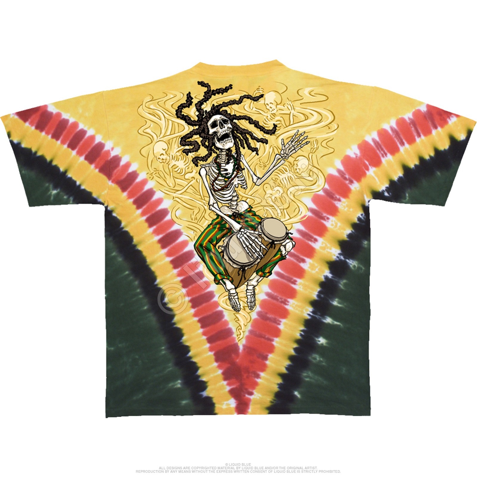 GRATEFUL DEAD-RASTA DEAD V DYE-2 Sdd TIE DYE T-SHIRT M-L-XL-XXL,6X Garcia,Lesh