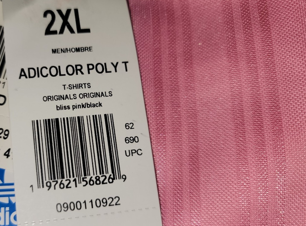 RARE! NEW MEN’S ADIDAS ORIGINALS TREFOIL POLY TEE SHIRT ~SIZE 2XL #JW37 PINK