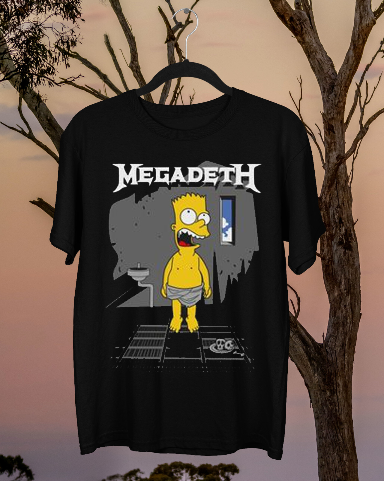 Funny Simpson Megadeth Band Cotton Unisex Black SHirt Full Size – Free Shipping