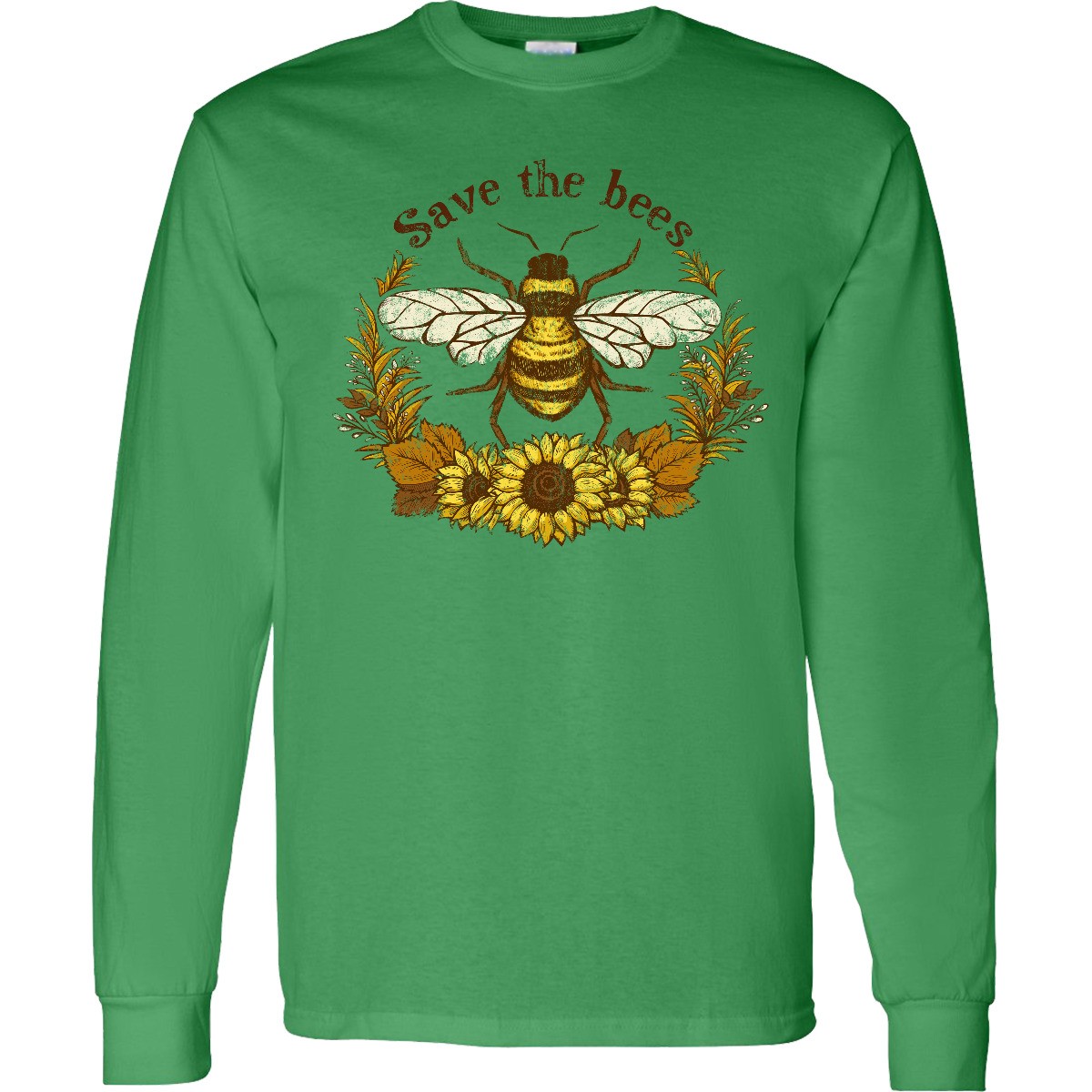 Inktastic Grunge Save The Bees Long Sleeve T-Shirt Owner Cute Farmer Keeper Kind