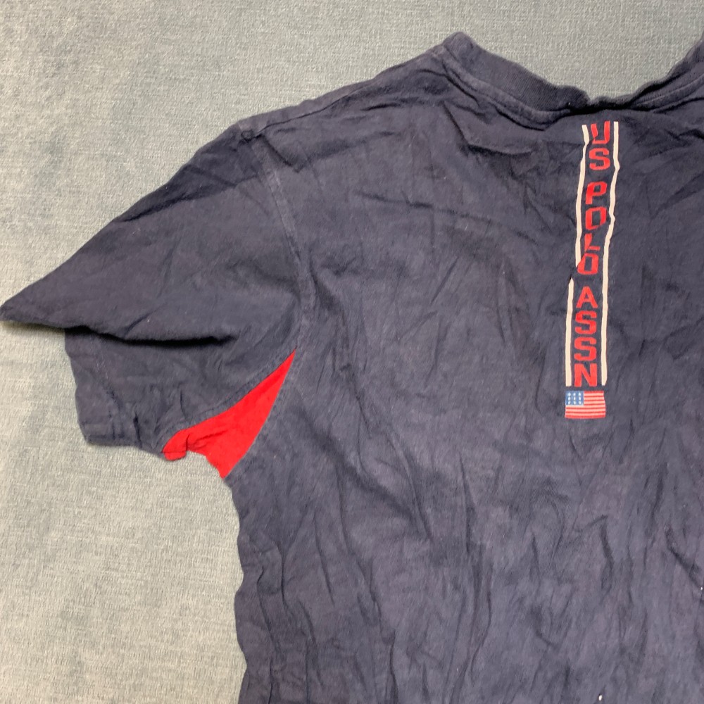 U.S. Polo Assn. T Shirt Mens Medium Navy Blue Graphic Print Casual Short Sleeve