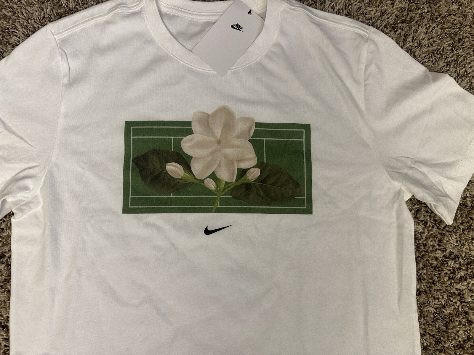 Alexandra Alex Eala NIKE By You Full in Bloom Sampaguita Shirt Men’s MEDIUM