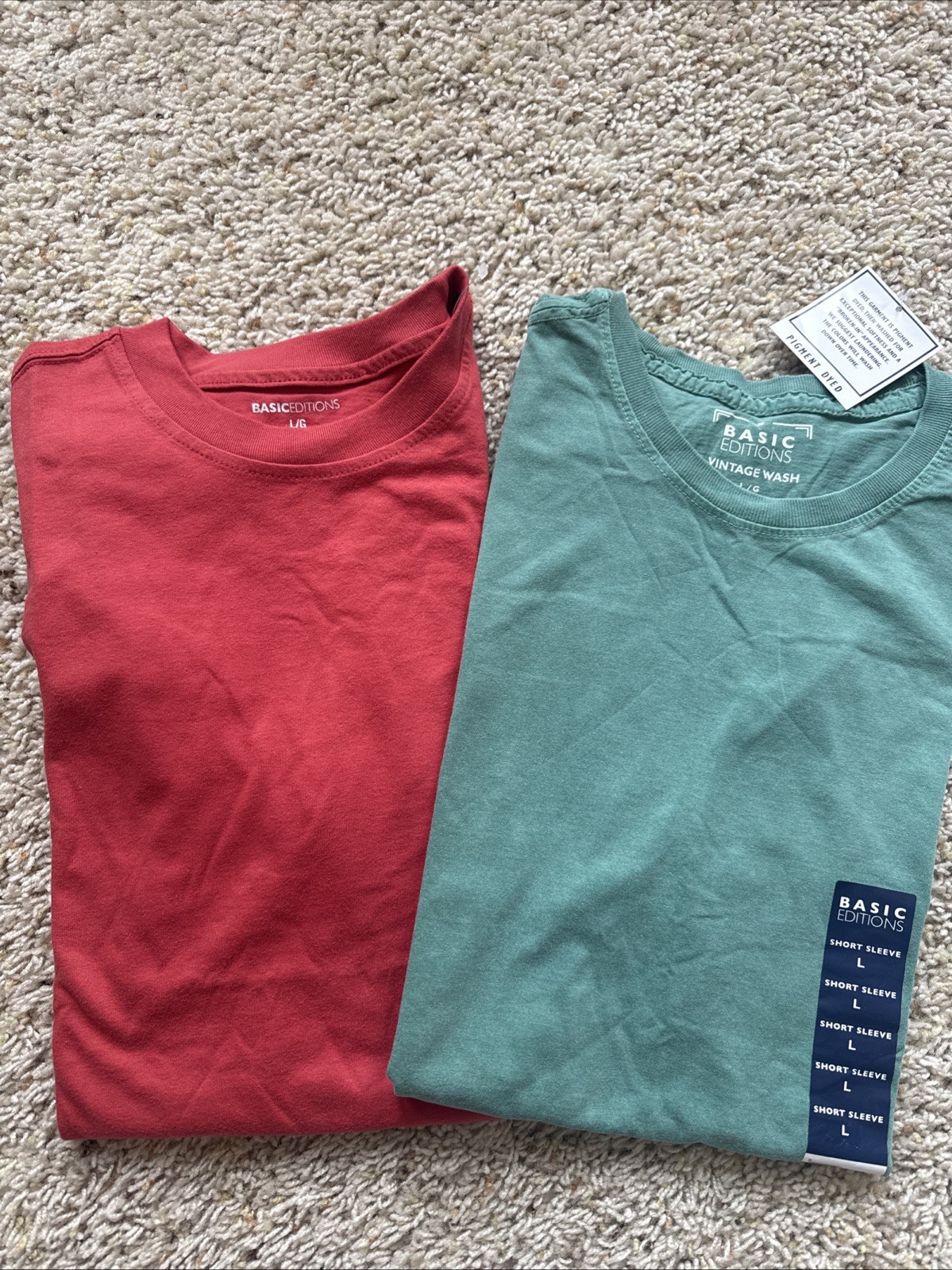Basic Editions Crewneck T Shirts 100% Cotton