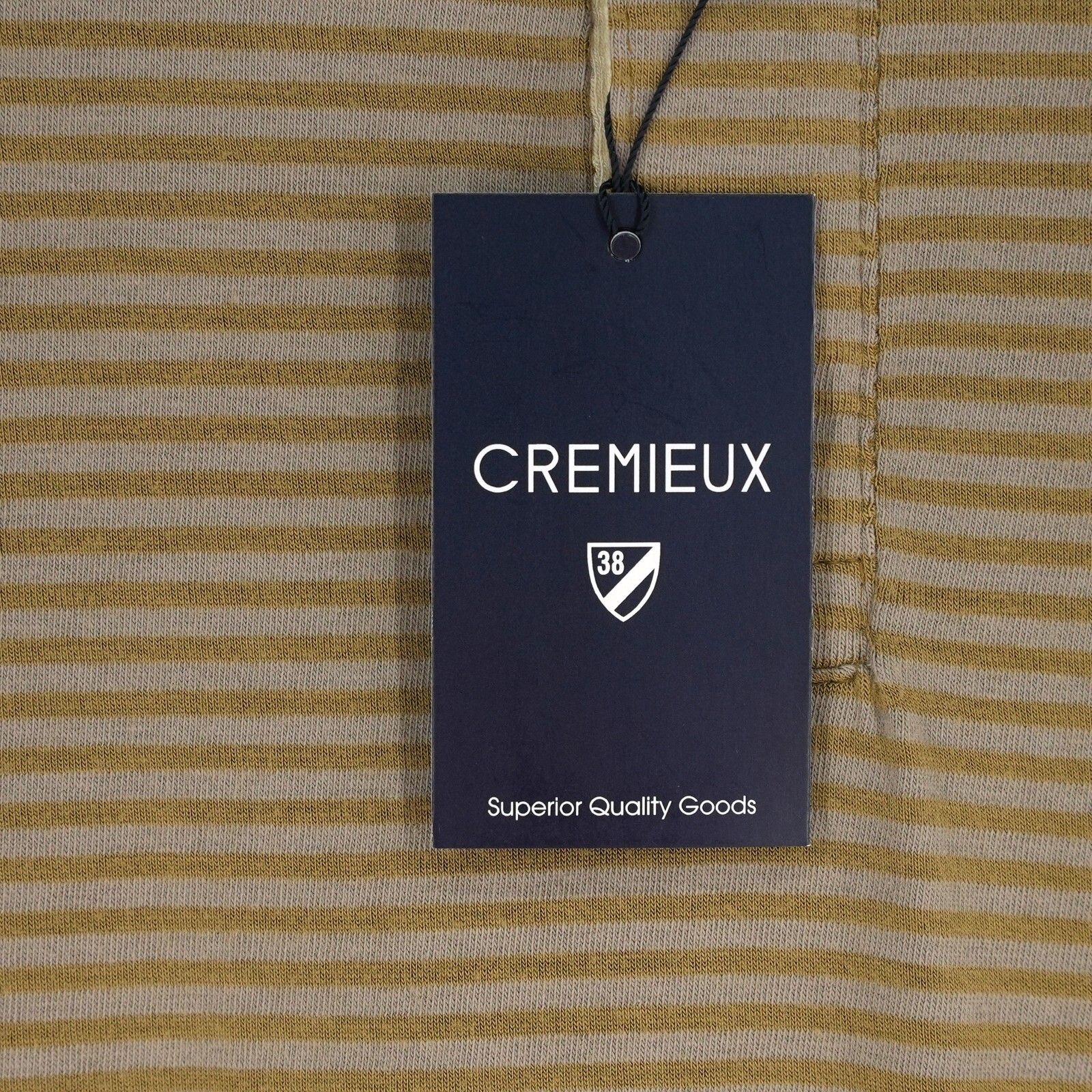 Cremieux Men’s Long-Sleeve Henley Shirt XL Gold Gray Striped NWT FREE SHIPPING