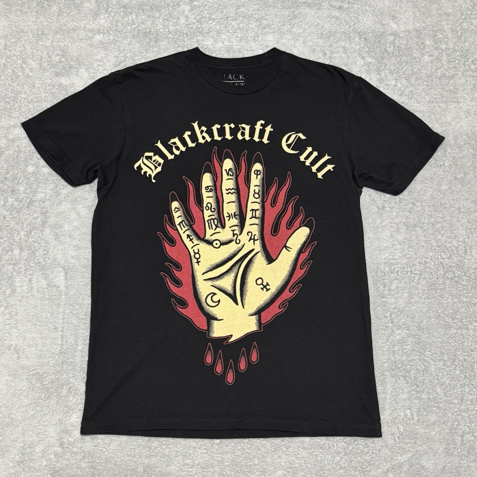Blackcraft Cult Palmistry Flame T Shirt Sz M Black Gothic Streetwear Darkwear