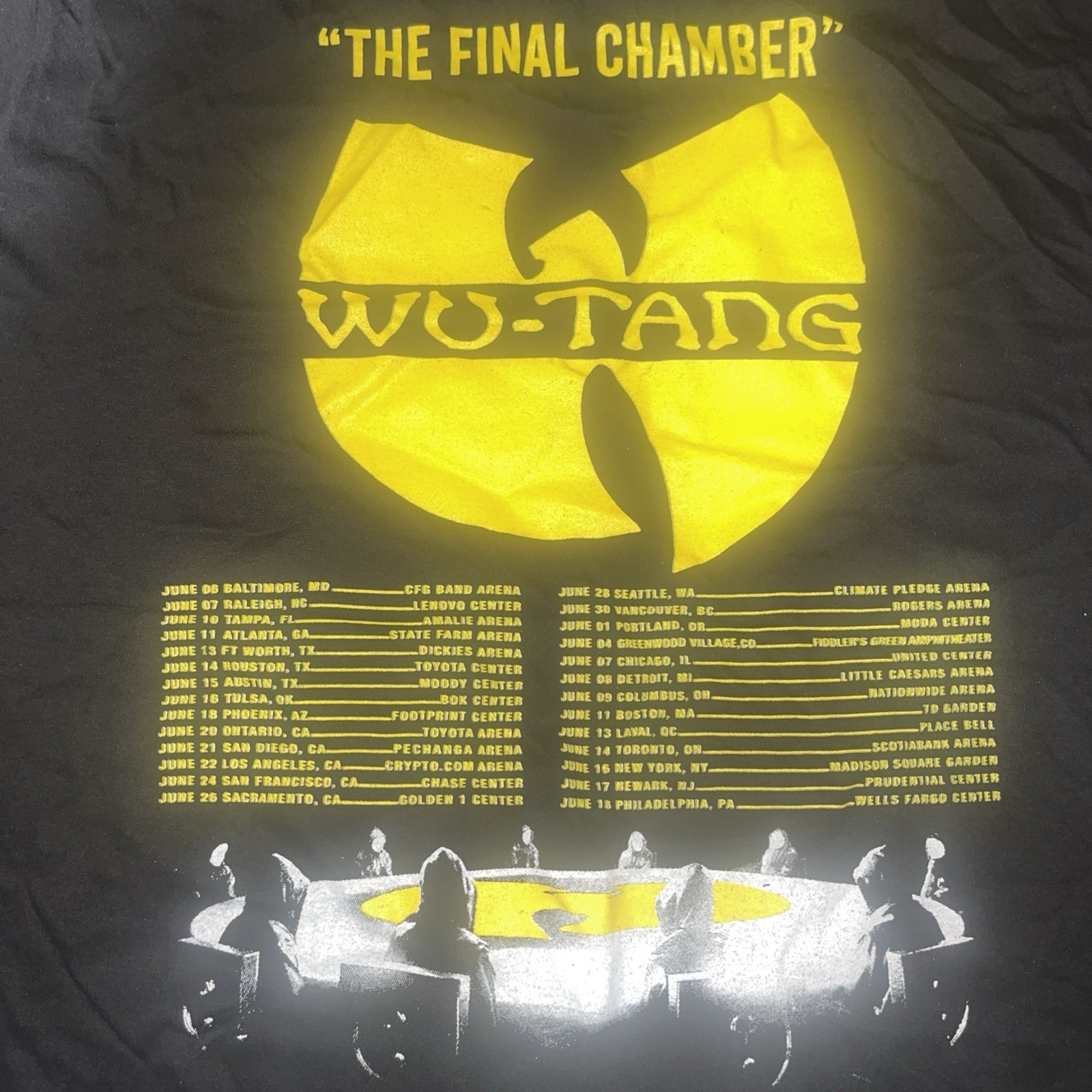 Wu-Tang Clan 2025 Final Chamber Tour Tee Black, XL Edition Houston Show Merch