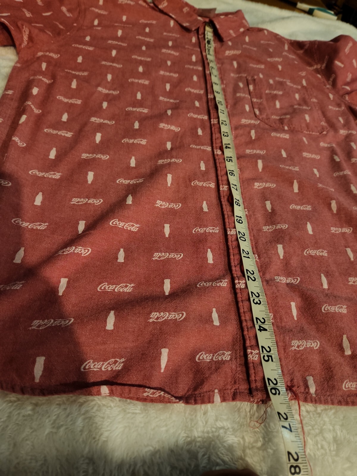Coca Cola Print Red Shirt Size Xl Sz Lg button front Unisex Memorabilia