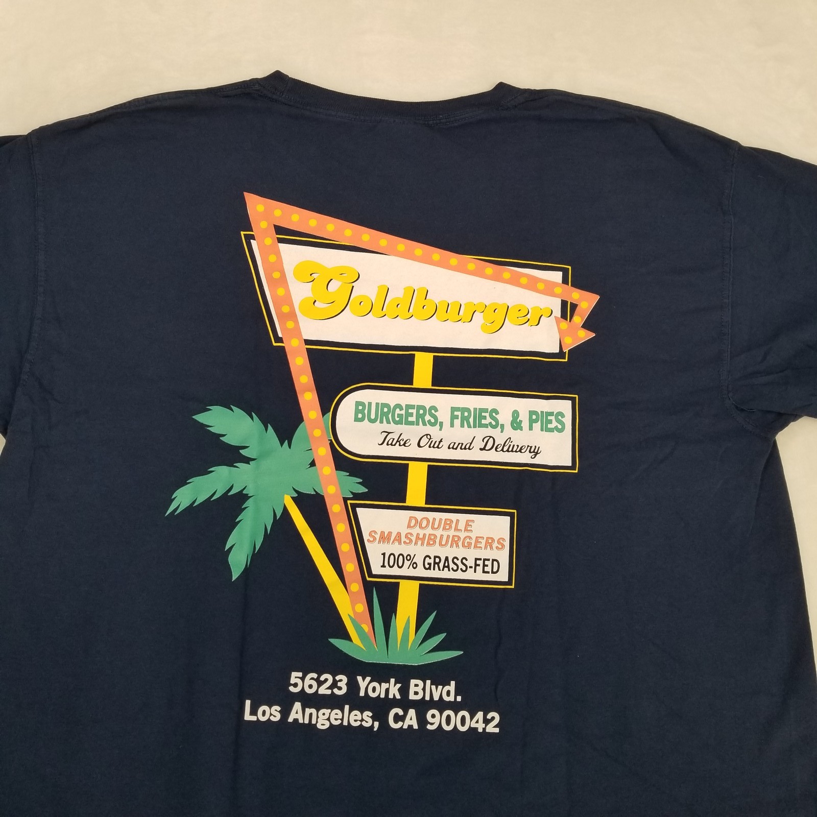 Goldburger Graphic Pocket T-Shirt Men’s Size Large Navy Blue Comfort Colors