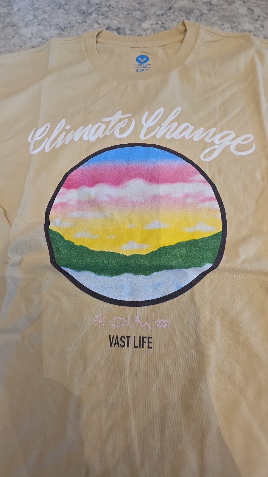 Vast Life – Men’s – Climate Change – 100% Cotton T-Shirt Size: Medium NWT