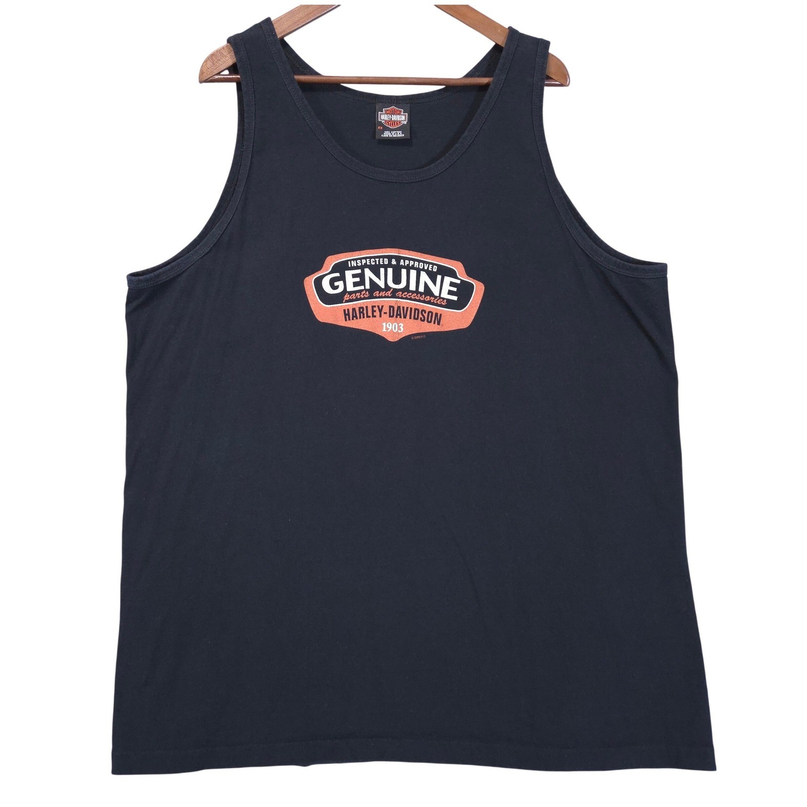 Vtg Harley Davidson Woodstock IL Groundhog Day Tank Top Men’s 2X Black USA Y2K