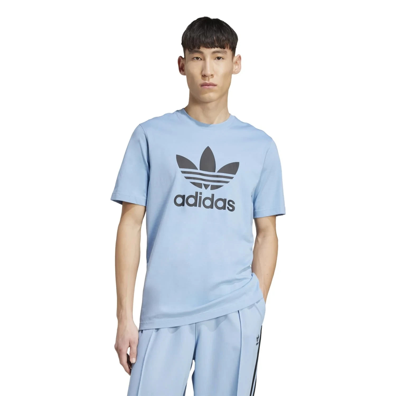 adidas Originals Adicolor Trefoil Tee Shirt JY3758 Light Blue Mens New Sz S, M