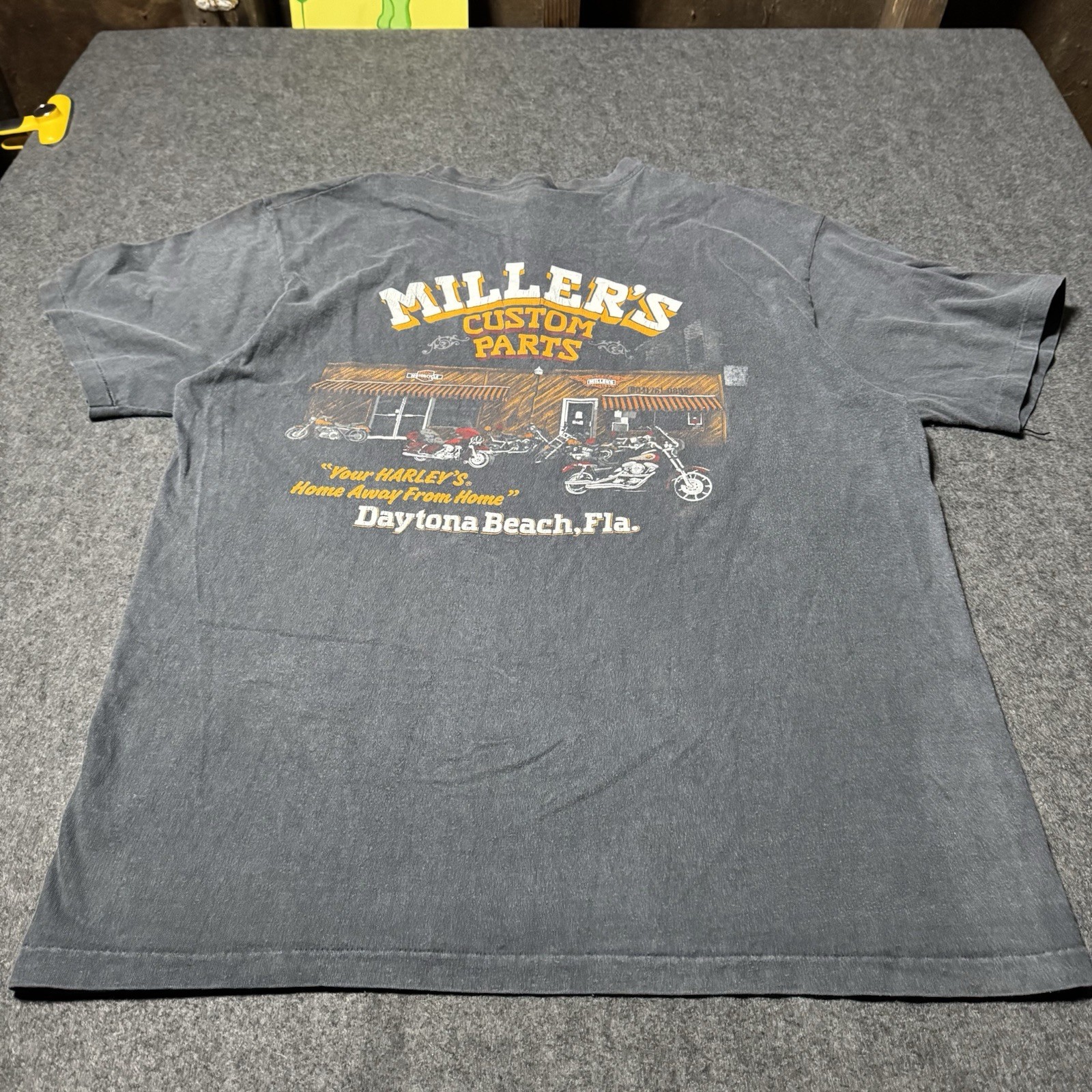 VTG 90s Millers Custom Parts Henley Biker Shirt Mens XL Fader Grunge