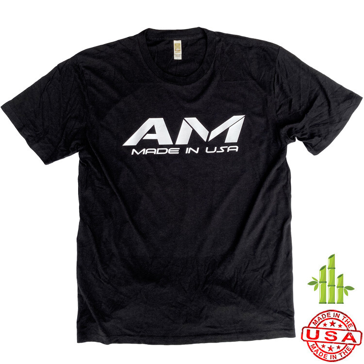 Made in USA Super Soft Bamboo/ Organic Cotton AM T-Shirt Black
