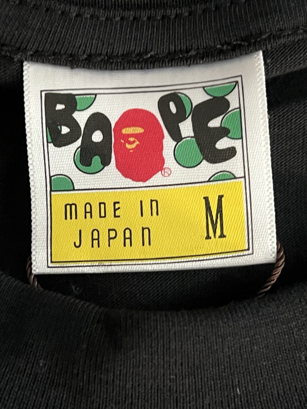 A Bathing Ape BAPE Men’s College Ape Head Logo Graphic Tee Black M SS