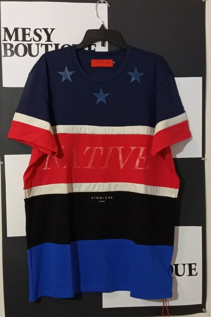 Vie Riche Plus T-Shirt Mens Originals The Free Native Navy Sz 3XL