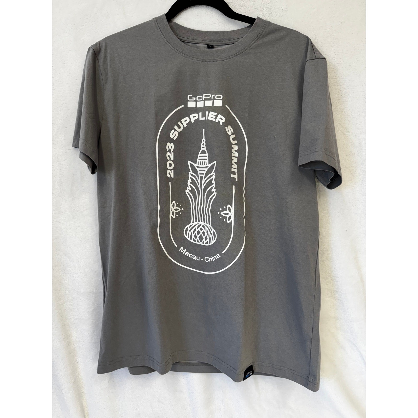 GoPro 2023 Supplier Summit Macau China Gray Graphic T Shirt Size Large L