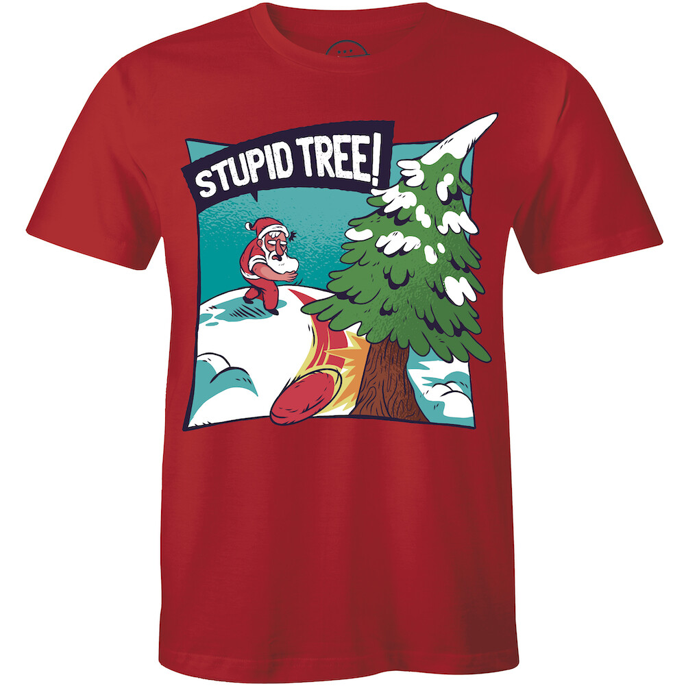 Stupid Christmas Tree – Angry Santa Claus Funny Christmas Shirt Gift Men’s Tee
