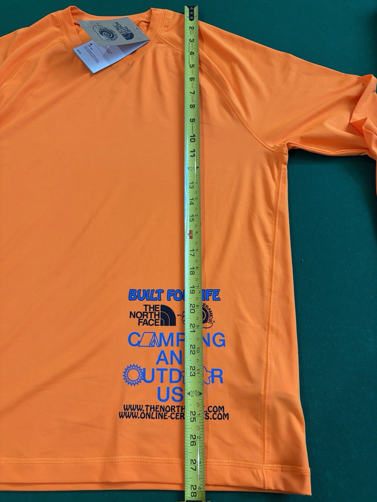 The North Face Online Ceramics Shirt Men Medium Orange LS Water Top Outdoors UPF
