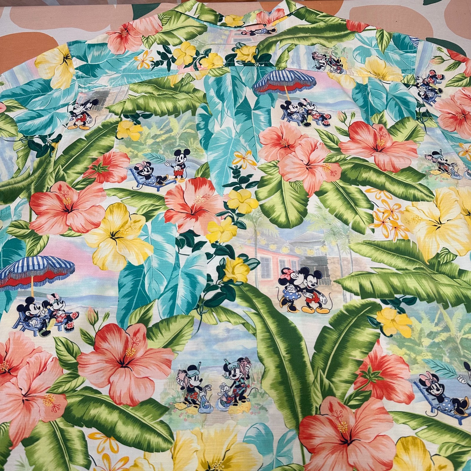 Disney X Tommy Bahama Poolside Party Camp Shirt Men’s 3XLT Beach Floral Coconut