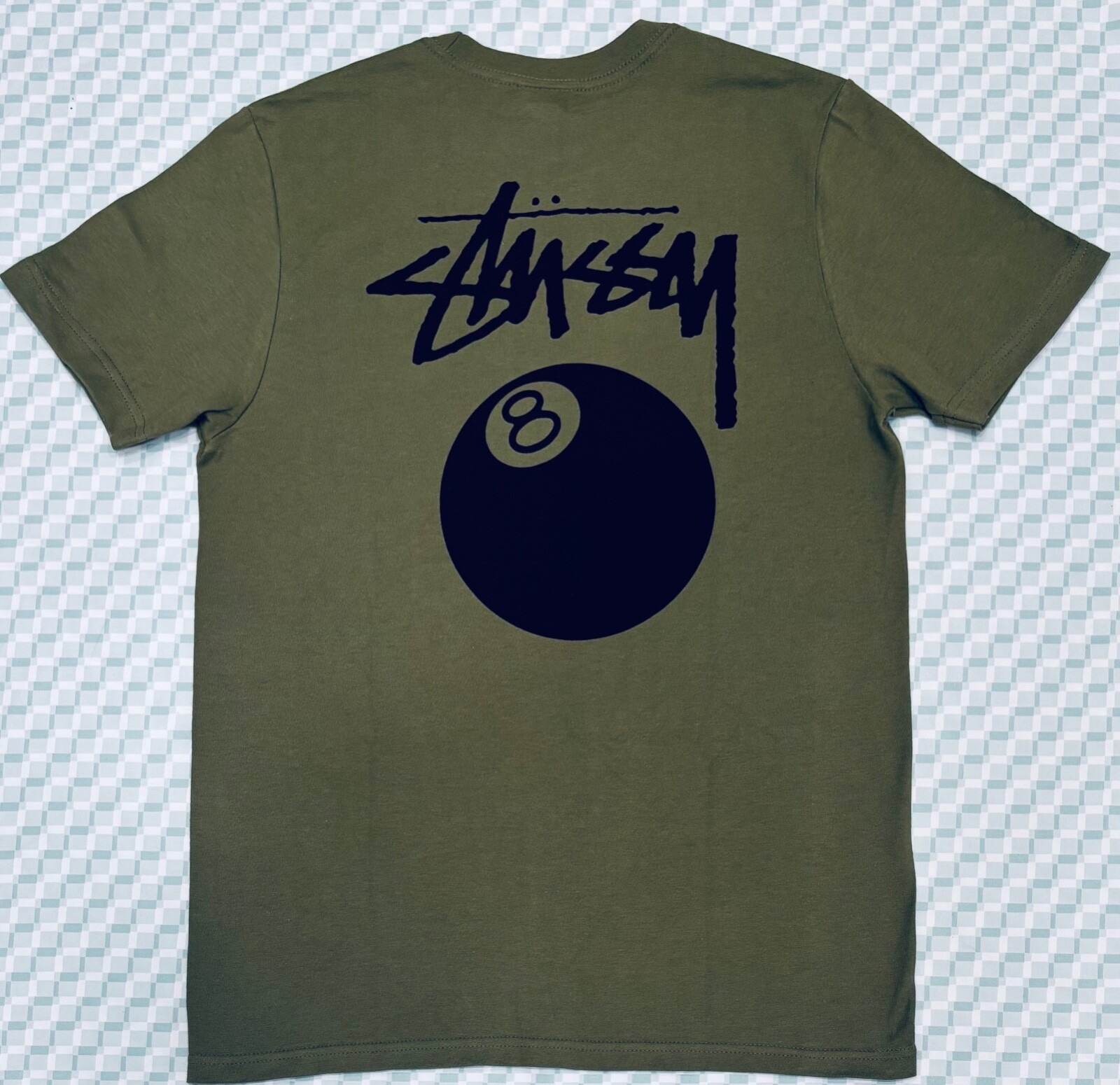 AUTHENTIC STUSSY 8 Ball Tee New Olive Sizes -XS, SM AND MD
