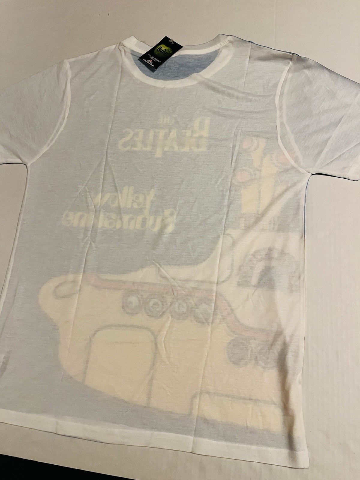 NWT Beatles Yellow Submarine Polyester T-Shirt MEDIUM Music Rock Band Album NEW