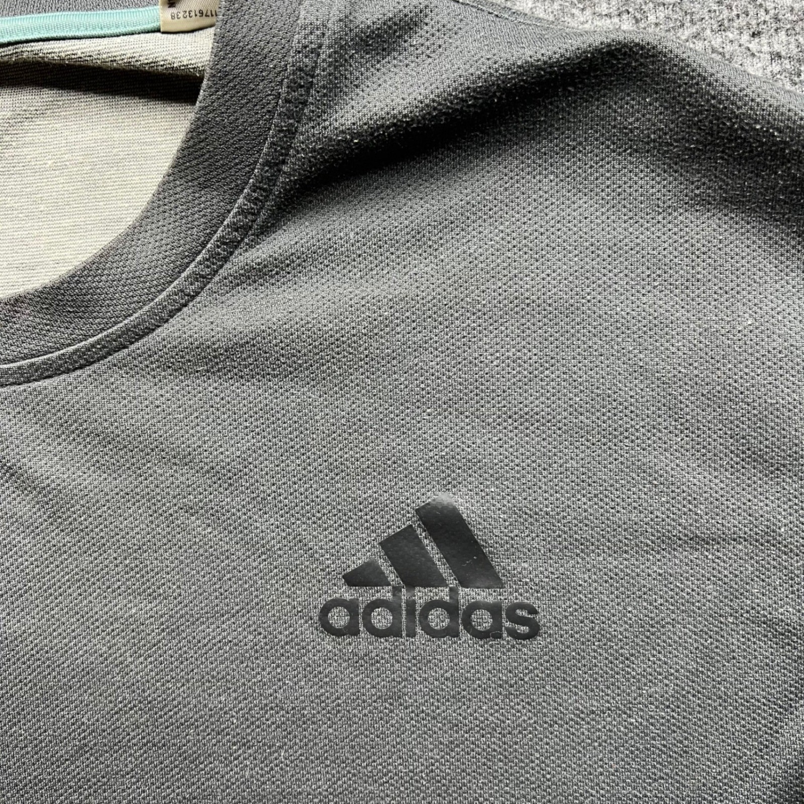 Adidas Shirt Mens Large Gray Climalite Two Tone Long Sleeve Athletic Tee L