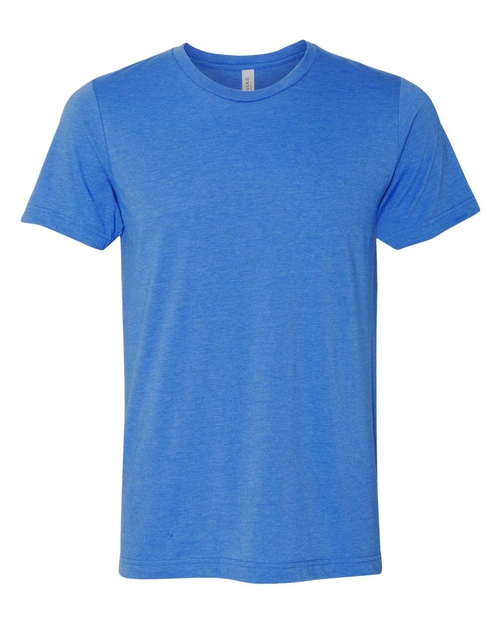 Bella + Canvas 3001CVC Medium Heather True Royal CVC Jersey Unisex Blue Tshirt