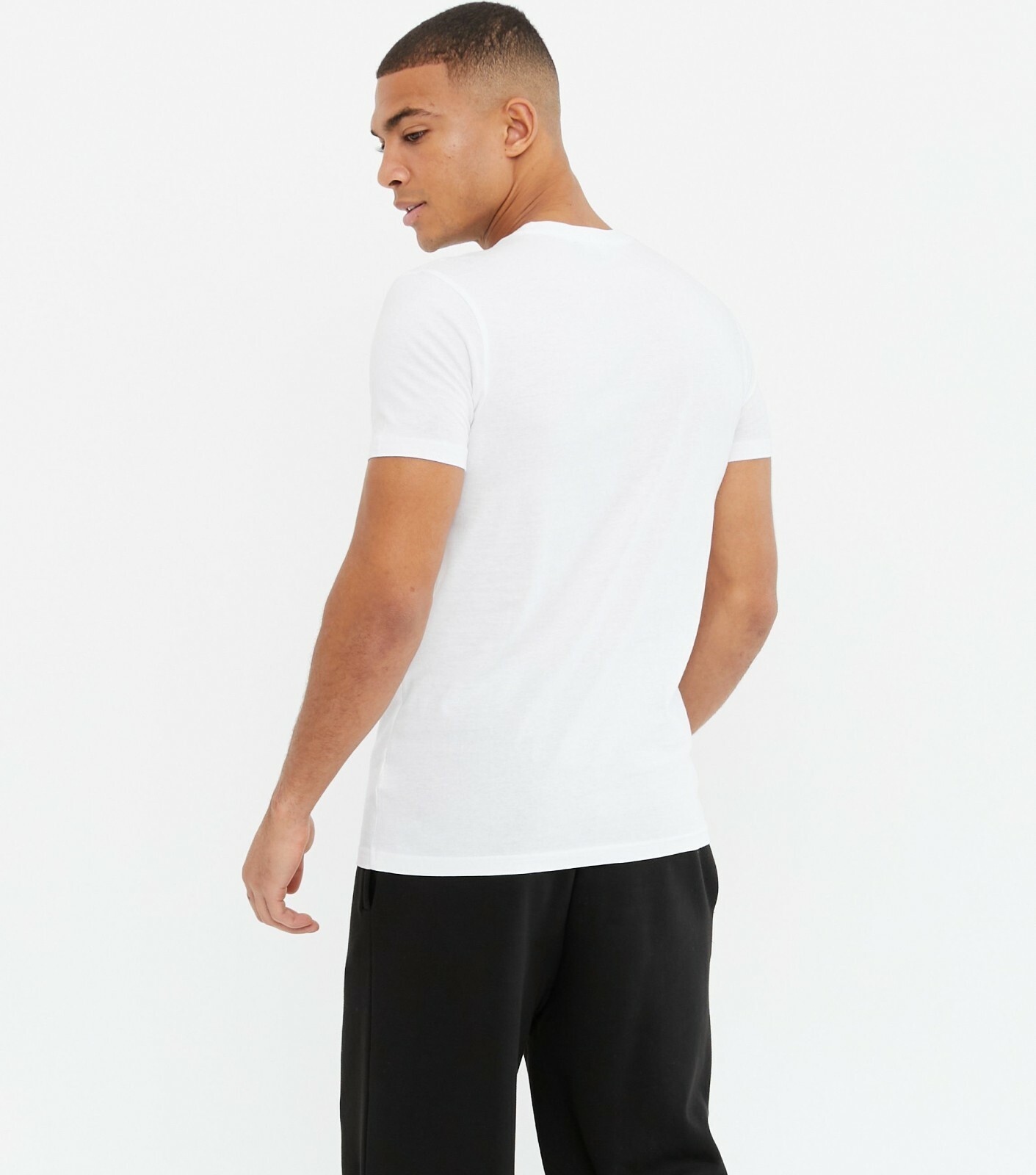 New Look Mens White Crew Neck Short Sleeve T-Shirt Size Medium