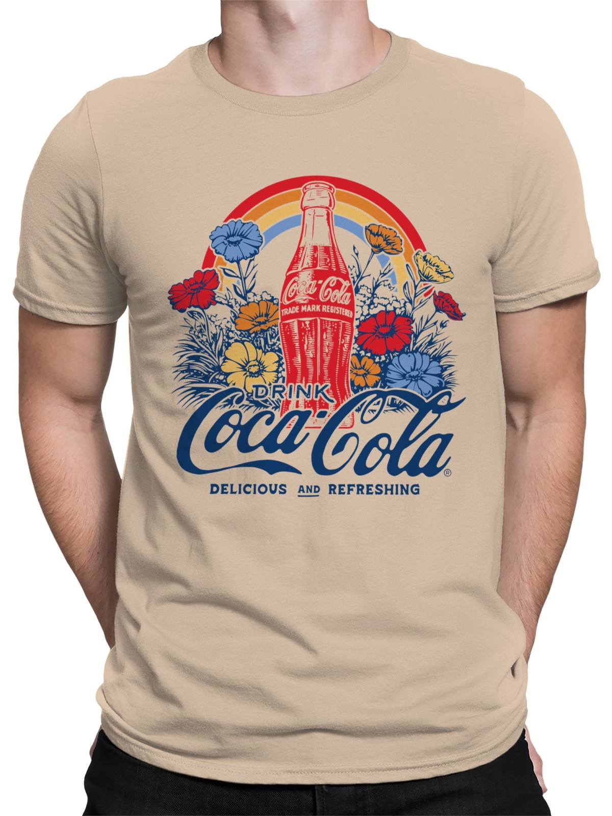 Officially Licensed Coca Cola Coca-Cola Retro Floral Design Men’s T-shirt