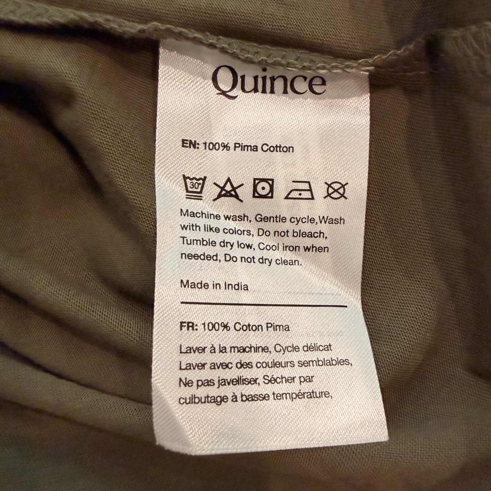 Quince Tee Set 100% Pima Cotton Luxe Touch Long Sleeve Lot of 2 Olive Navy NWOT