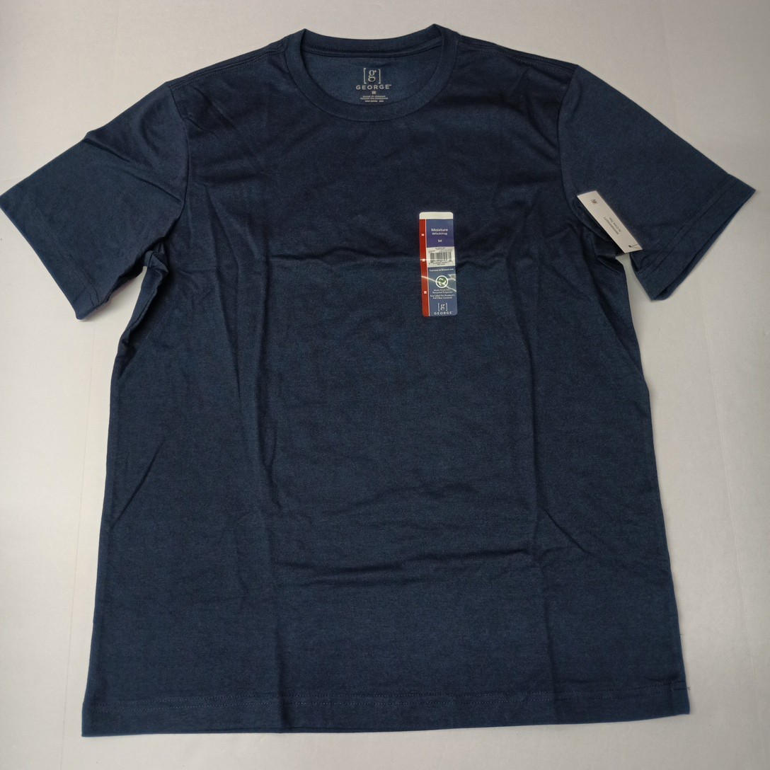 George Men’s T-Shirt Short Sleeve Size M Medium Navy Blue Moisture Wicking