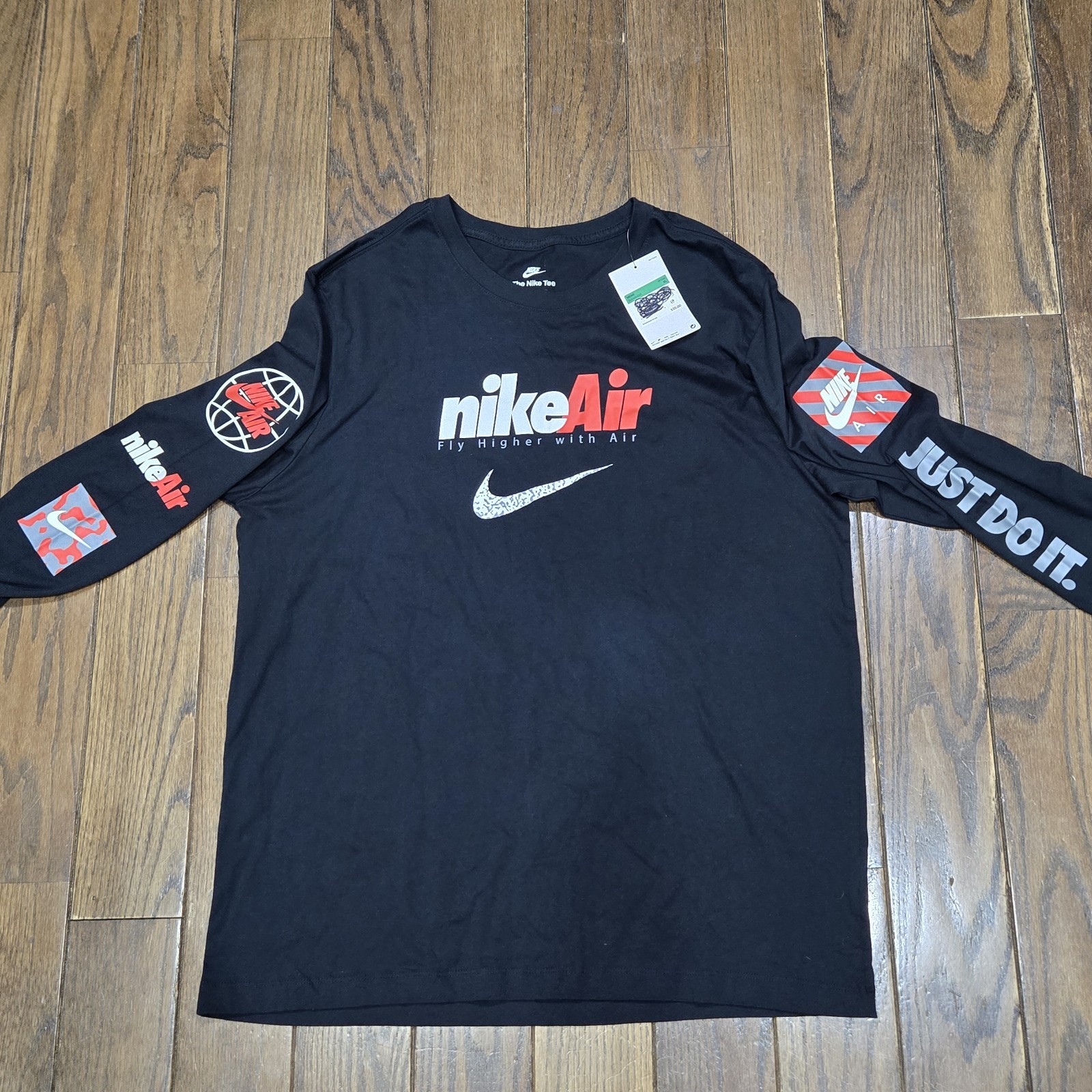 Nike Sportswear NSW Swoosh By Air Long Sleeve Black Shirt Men’s XL NWT