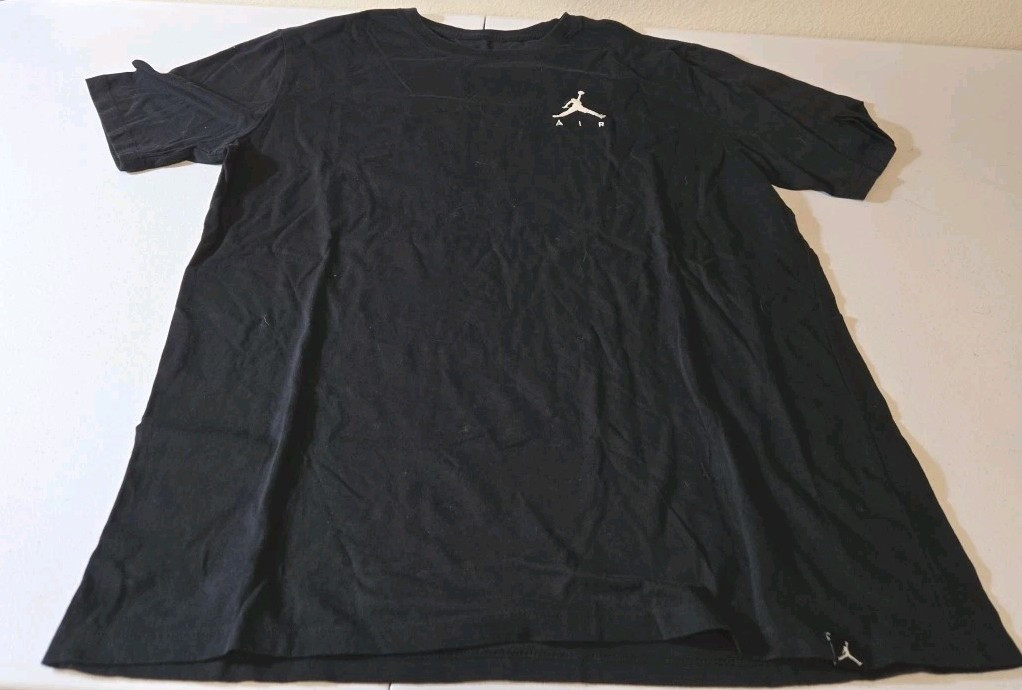 Jordan Jumpman Air Embroidered Men Black T-shirt In Size L