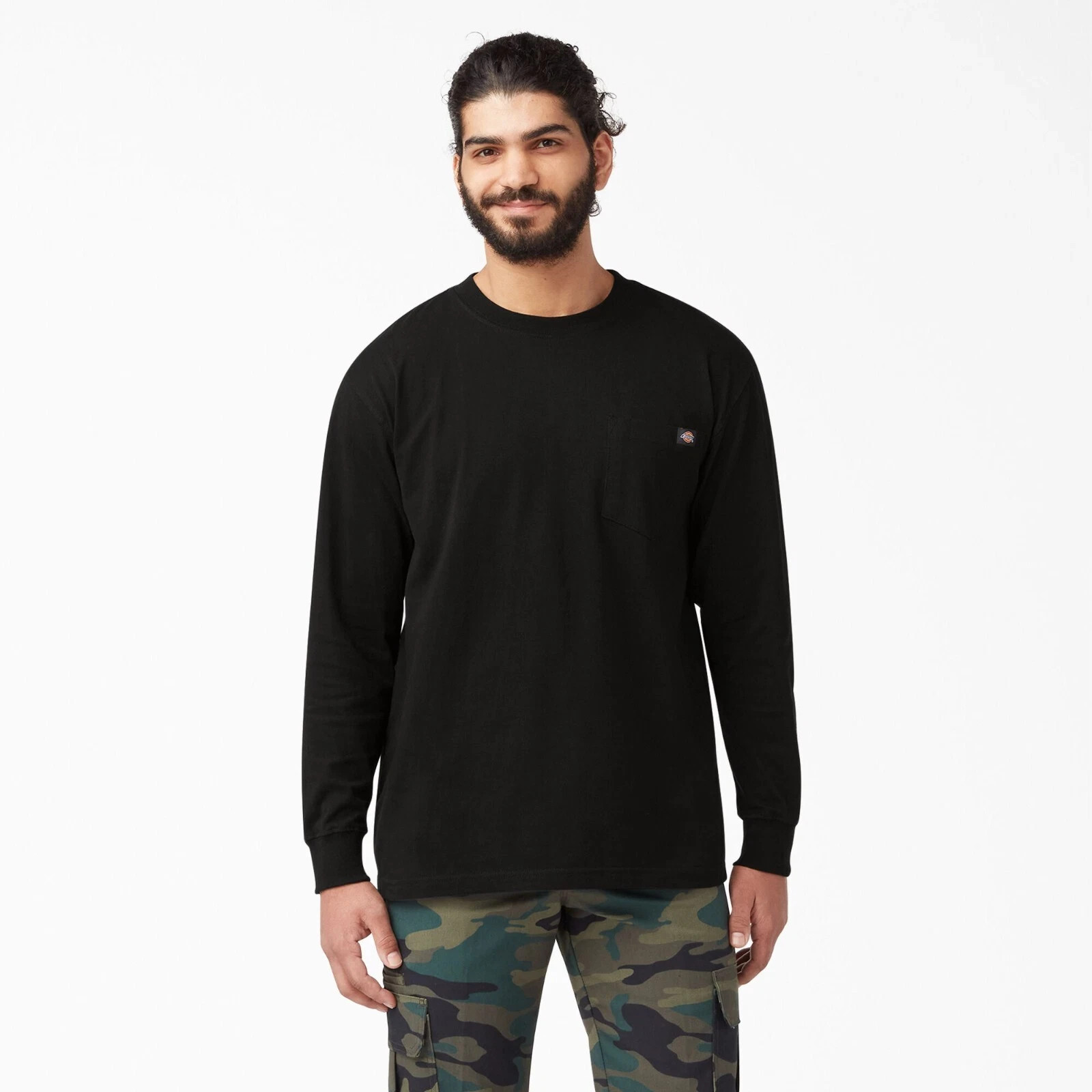 Dickies Long Sleeve Heavyweight Pocket Tee. Dickies Pocket T WL450, Black XLT