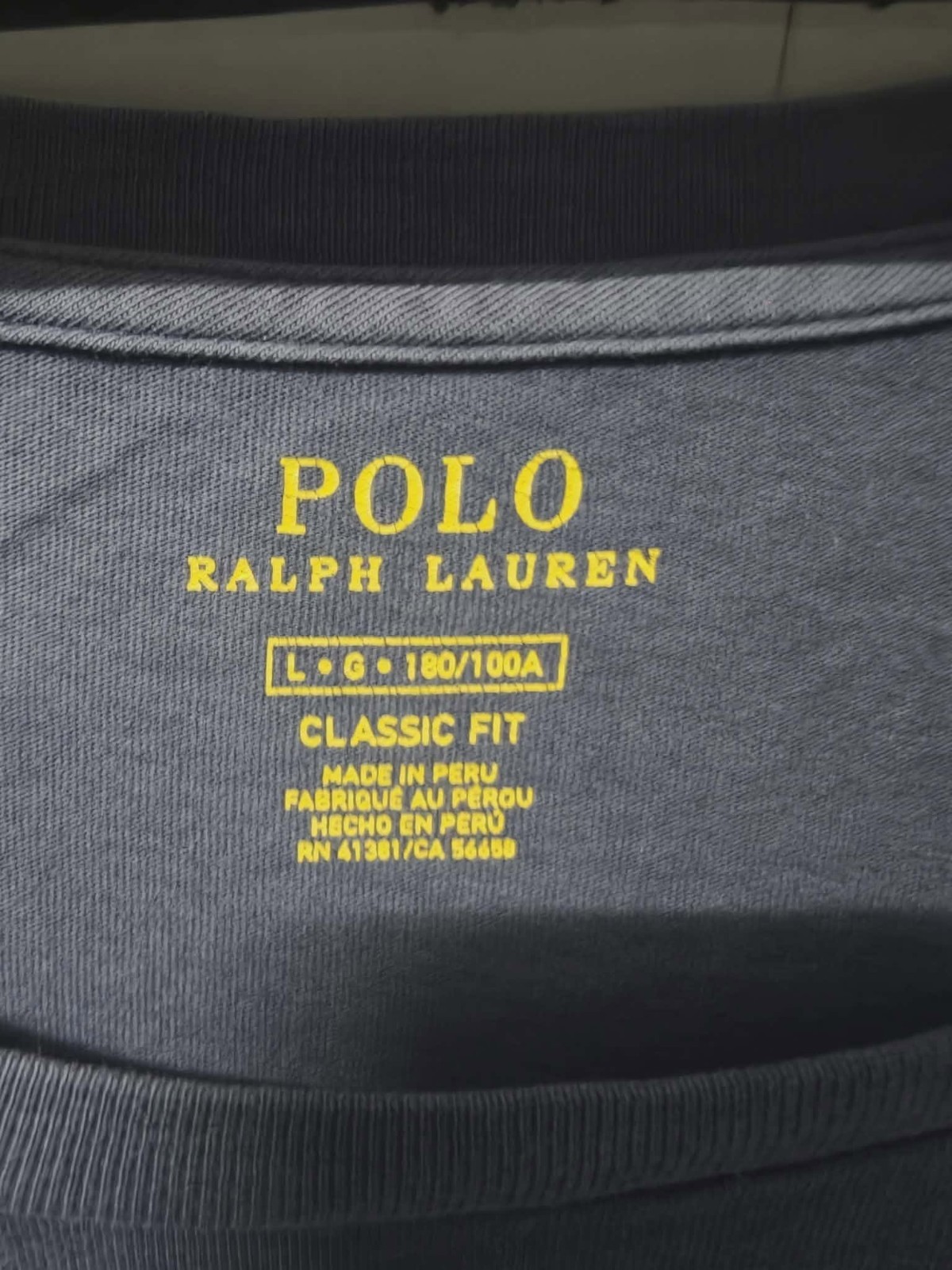 Polo Ralph Lauren Mens Navy Blue Graphic T-Shirt EST 1967 Cotton Crew Neck L