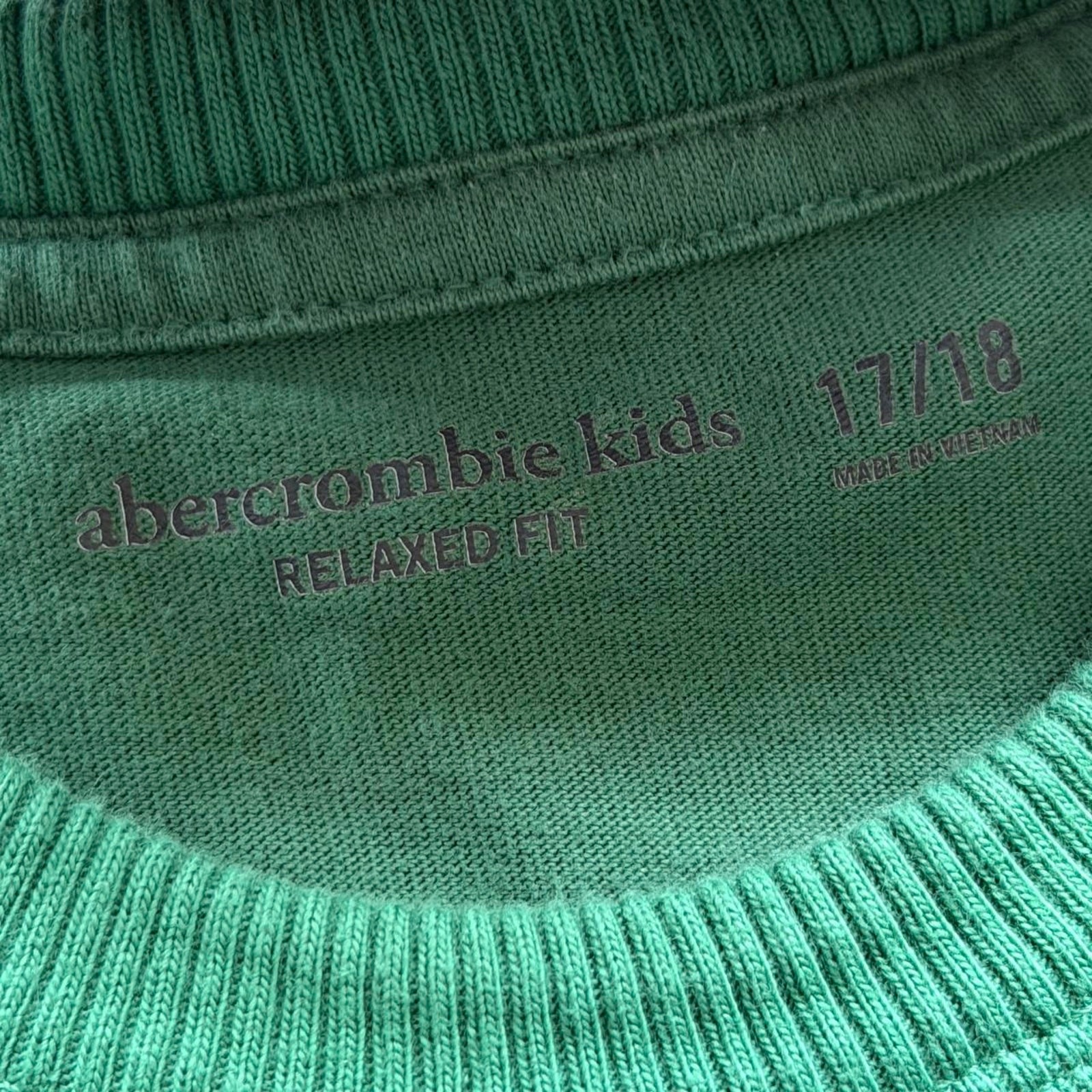Abercrombie Green Striped Relaxed Fit Heavyweight T-Shirt Size Mens XS