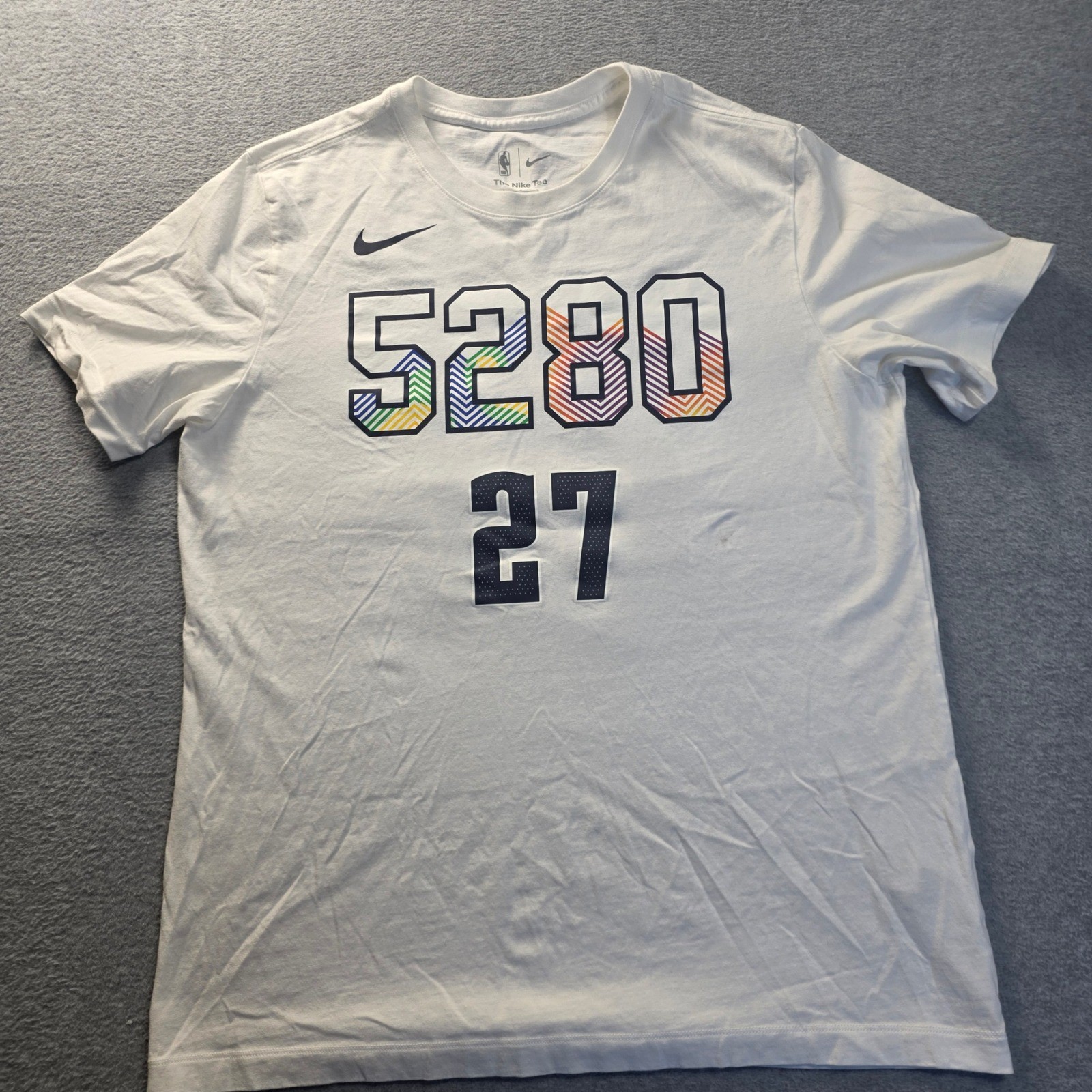 Denver Nuggets Jamal Murray 27 Nike 5280 City Edition Shirt Mens Large White NBA