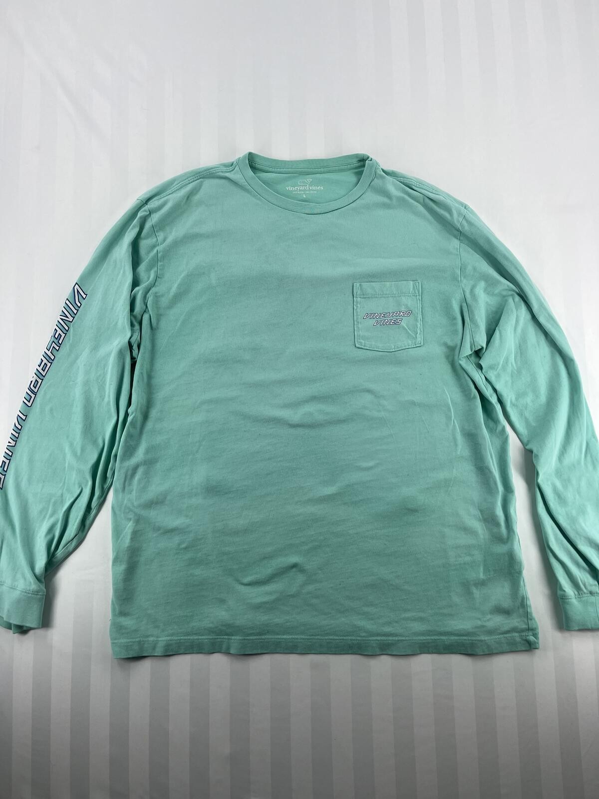 Vineyard Vines Mint Green Long Sleeve Pocket Graphic T-Shirt Men’s L