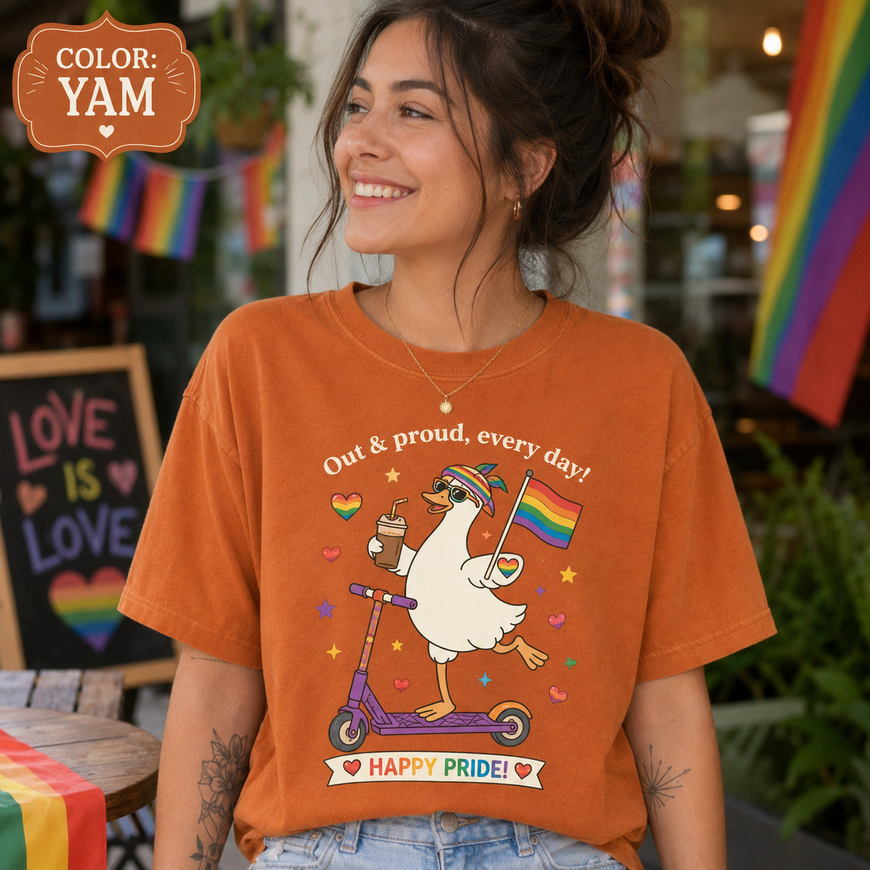 Funny Pride Goose Shirt LGBTQ Rainbow Duck Graphic Tee