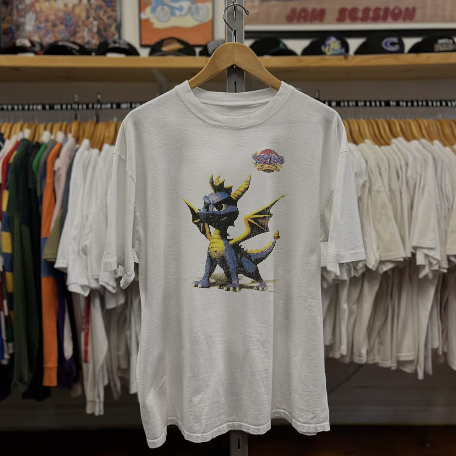 1998 Spyro The Dragon Aged T-Shirt White M