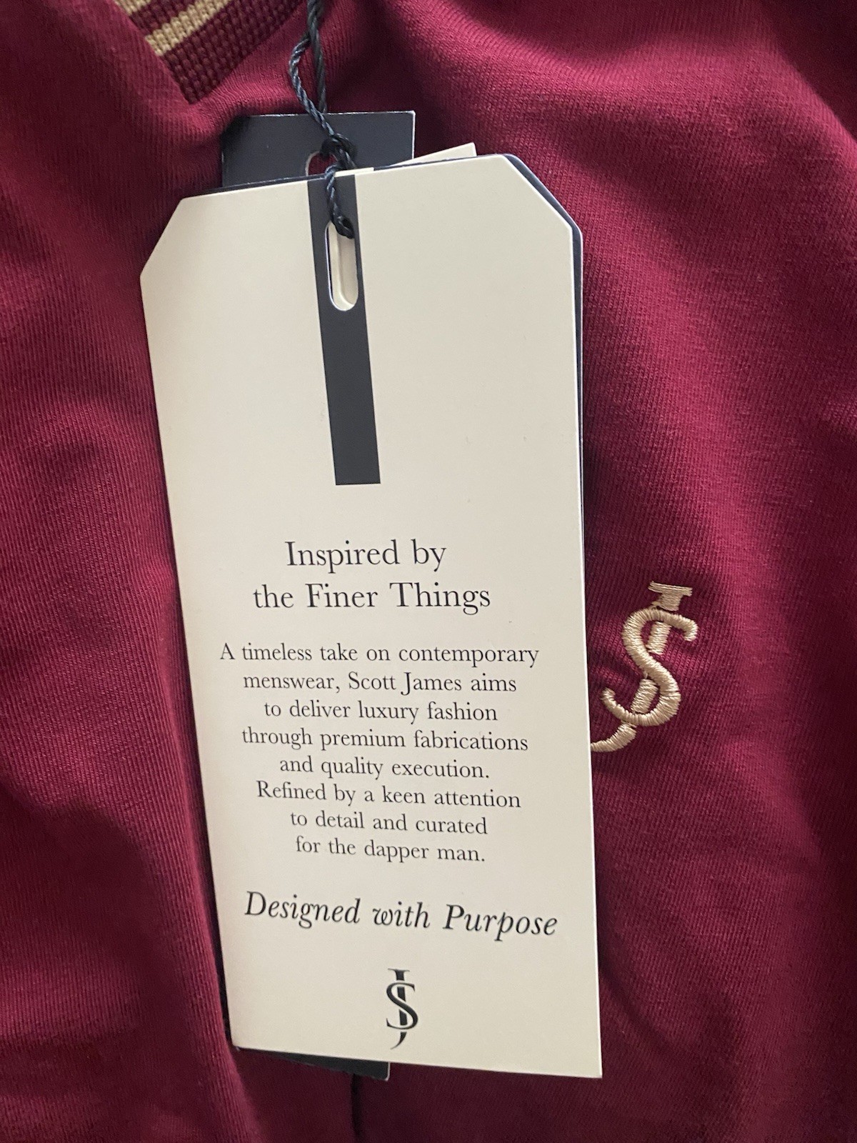 Scott James Tshirt Burgundy Size Large