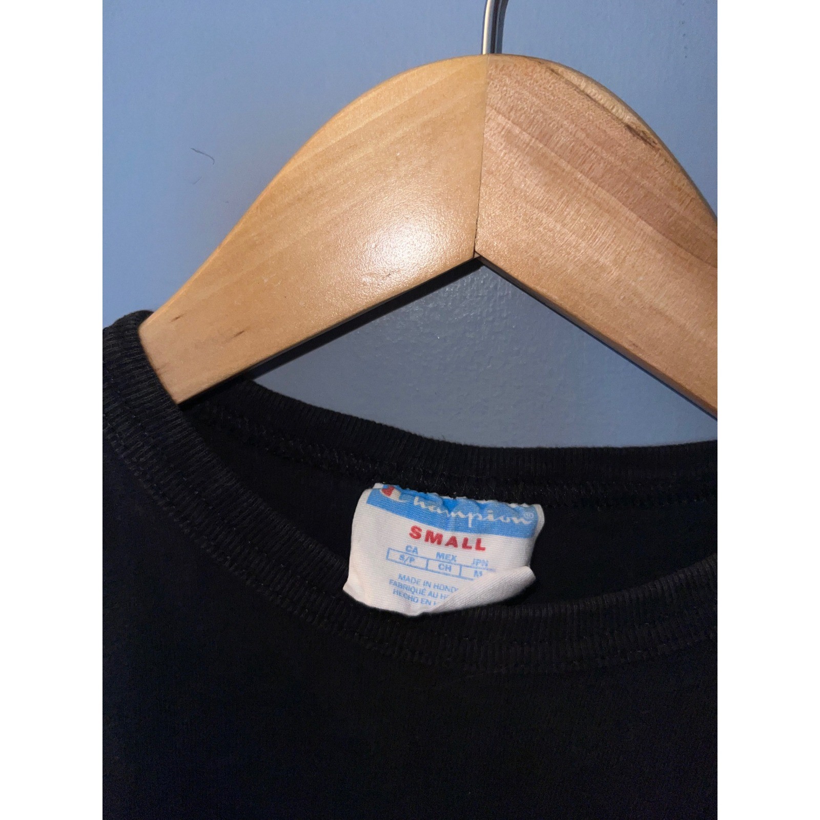 Champion Mens Big C Logo Patch Short Sleeve T-Shirt Black Small Sportswear Tee