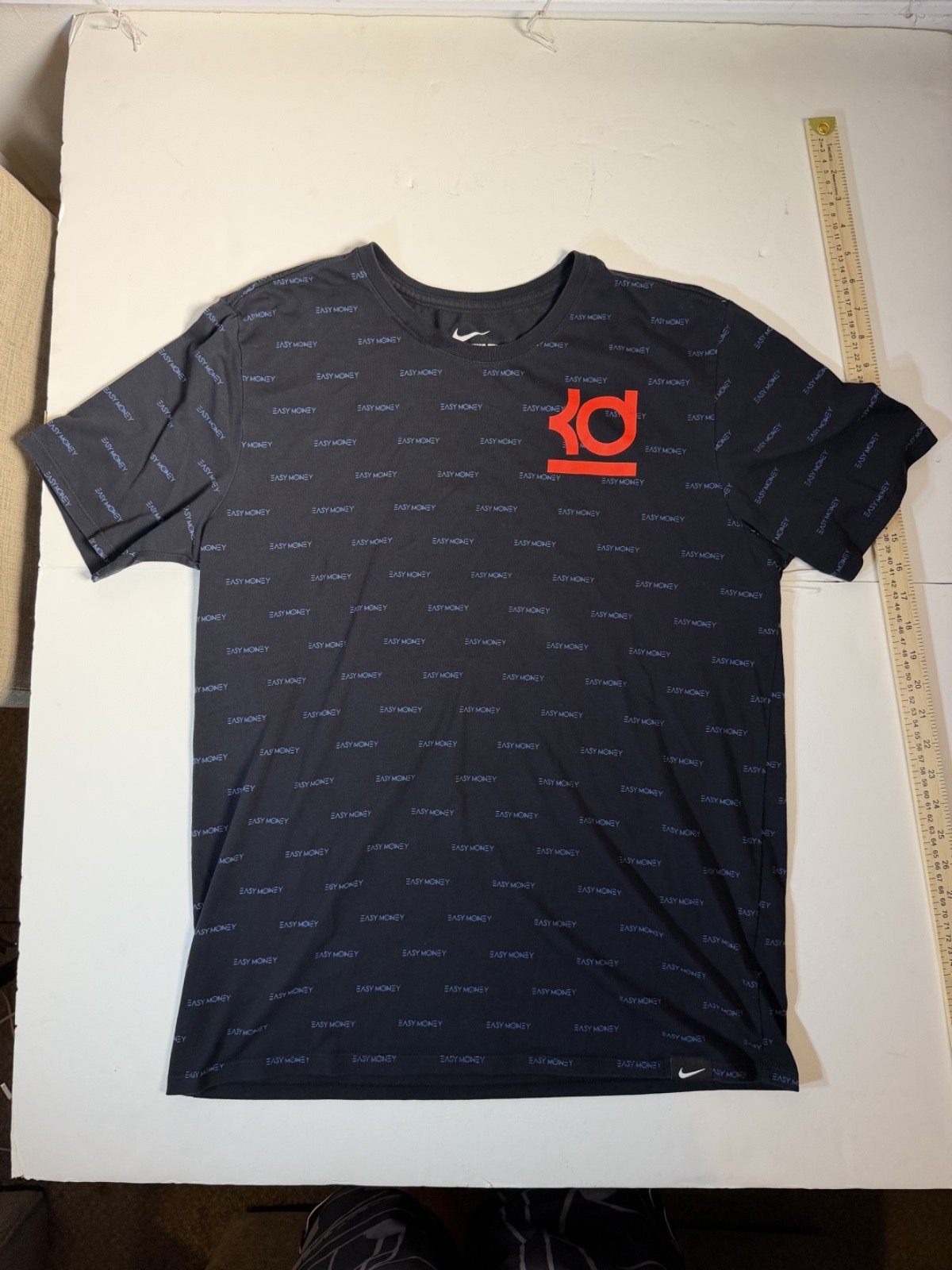 The Nike Tee Large L Black 2016 KD Kevin Durant Easy Money All Over Print Shirt
