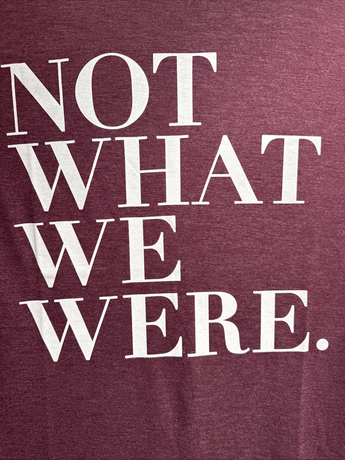 The Chosen New Made In India Plum “NOT WHAT WE WERE.” T-Shirt-Back Logo-Size Med