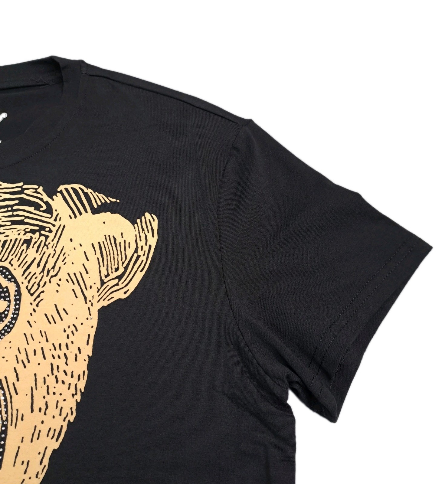 Heads Or Tails T-Shirt Size M Black Rhinestone Teddy Bear Goth Grunge Bling